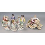A group of Continental porcelain figures