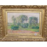 Frédéric Samuel Cordey (1854-1911) oil on canvas, Etude D'arbers, wooden farm landscape, signed,