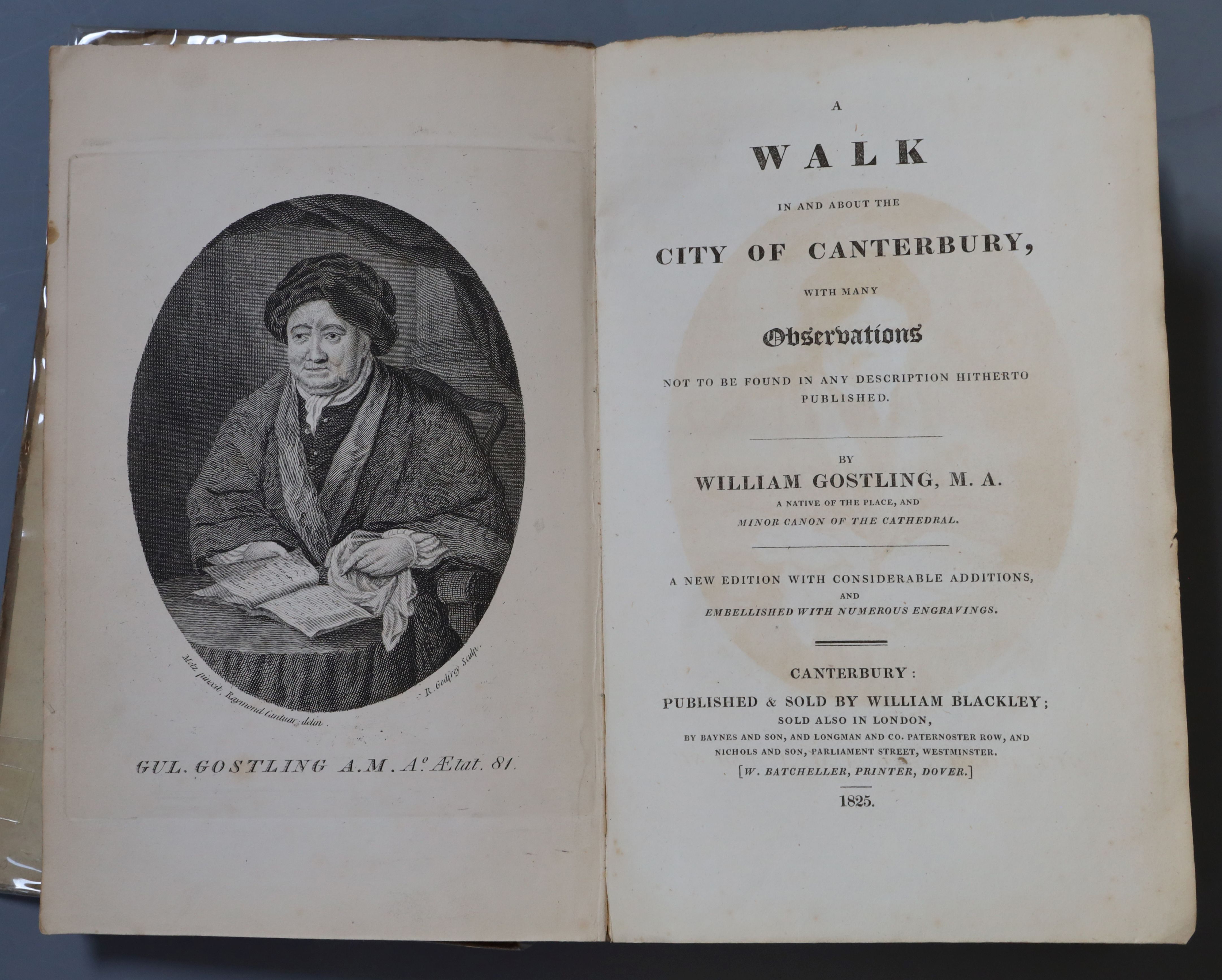 CANTERBURY: Gostling, William - A Walk in and about the City of Canterbury, New edition, 8vo, with