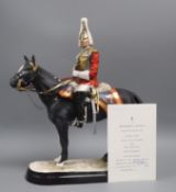 A Michael Sutty model of an officer, The Life Guards 1950 series. British Regimental equestrian
