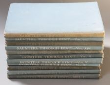 Igglesden, Charles - A Saunter Through Kent, vols 1-8, 9, 14 and 18, quarto, blue cloth, Ashford