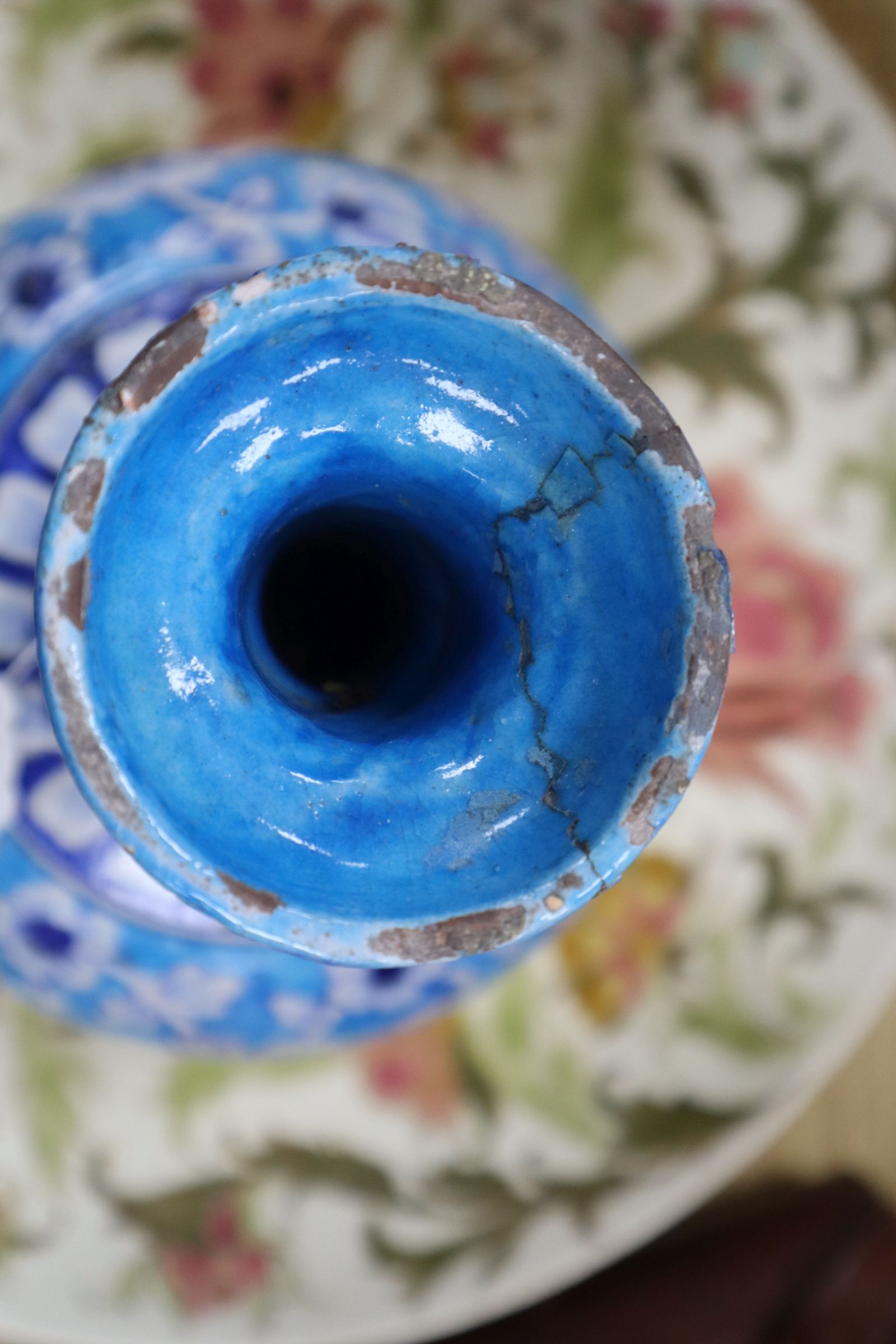 A Persian Iznik style vase and a Zsolnay porcelain dish - Image 2 of 5