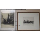 David Carr, two etchings, St. Pauls and Blackfriars and St. Mary le Strand, signed in pencil 20 x