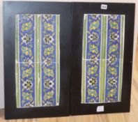 A pair of 16th / 17th century Isnik tiles, framed