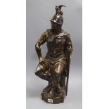 A large 19th century bronze of a knight height 60cm