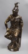 A large 19th century bronze of a knight height 60cm