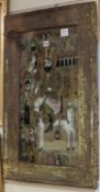 A Persian nobleman panel overall 75.5 x 50.5cm