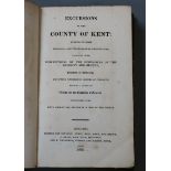 Excursions in the County of Kent, 8vo, rebound half calf, with 50 engravings and 2 folding maps of