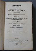 Excursions in the County of Kent, 8vo, rebound half calf, with 50 engravings and 2 folding maps of