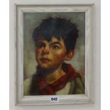 Mayer, oil on canvas, Portrait of an Italian boy, signed 30 x 23cm