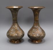 A pair of Cairoware vases height 31cm