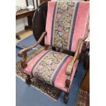 A pair of Louis XVI style elbow chairs
