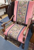 A pair of Louis XVI style elbow chairs