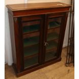 A Victorian mahogany two door cupboard W.89cm