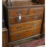 A George II oak chest of drawers W.88cm