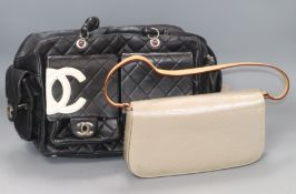 A Louis Vuitton glace leather hand bag and a Chanel handbag