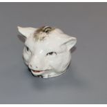 A Victorian porcelain 'pig head' money box height 4.5cm