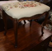 A carved beech dressing stool W.60cm