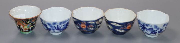 Five Chinese tea bowls