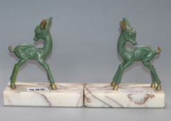 A pair of Art Deco Fawn bookends height 12.5cm