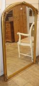A gilded overmantel mirror W.91cm