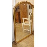 A gilded overmantel mirror W.91cm