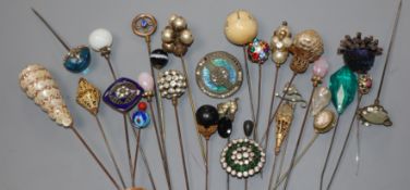 A collection of assorted hat pins