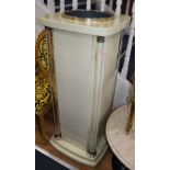 A cream and chrome pedestal jardiniere stand W.55cm