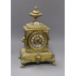 A French gilt metal mantel clock height 36.5cm
