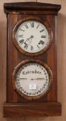 A Seth Thomas rosewood calendar shelf clock W.35cm