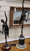 After Giambologna (1529-1608). A pair of late 19th century French bronze figures of Mercury and