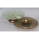 Two Art Deco glass dishes