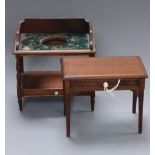 A Victorian miniature mahogany washstand and matching side table
