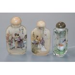 Three Chinese glass snuff bottles