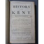 Harris, John - The History of Kent, 1st edition, Vol 1 (all published), folio, rebound half calf,