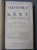 Harris, John - The History of Kent, 1st edition, Vol 1 (all published), folio, rebound half calf,