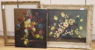 Two 20th century oils on canvas, Still lifes