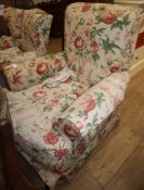 A wing back armchair