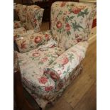 A wing back armchair