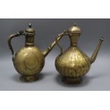 Two Indian rosewater pots