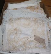 A quantity of table linen including crochet and tape lace
