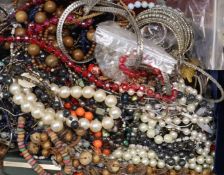 A large quantity of costume jewellery.