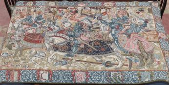 A Hines of Oxford decorative wall tapestry, 'Le Tournoi', 160cm x 128cm