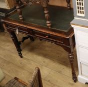 A 19th cnetury French rosewood writing table W.111cm