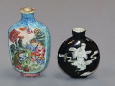 Two 19th century Chinese porcelain snuff bottles
