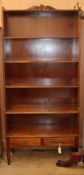 A mahogany waterfall bookcase W.88cm