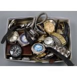 A quantity of assorted gentleman's wrist watches including Roamer, Smiths and Longines.