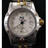 A lady's stainless steel and gold plated Tag Heuer Professional quartz wrist watch, WD-1421-PO, in