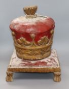 A carved painted wood 'crown'