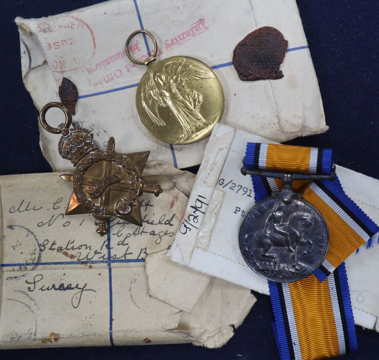 Group of WWI medals for Private C.E. Lintott